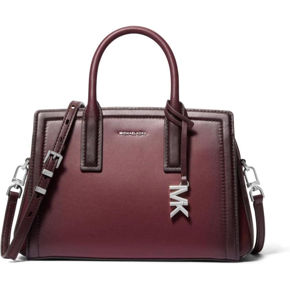 image:imageMichael Kors Womens Laila Small SatchelNickeltone HardwareBurnished Leather EdgesOxblood