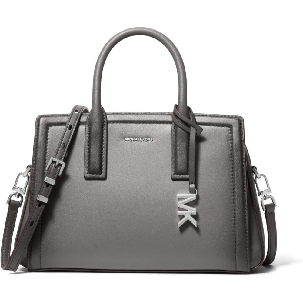 image:imageMichael Kors Womens Laila Small SatchelNickeltone HardwareBurnished Leather EdgesStorm
