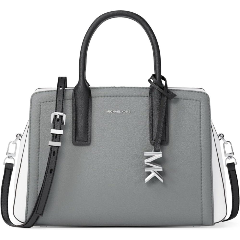 image:imageMichael Kors Womens Laila Small SatchelSilvertone HardwareTricolor Embossed LeatherStorm Multi