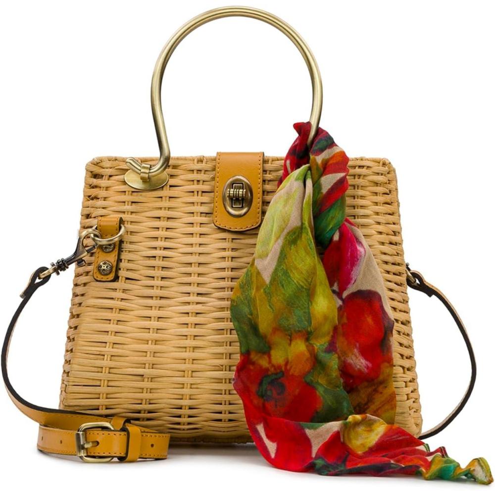 image:imagePatricia Nash Rodia Top Handle WSpring Mlt Scarf  Bags for Women  Crossbody Strap  Zippered Pocketf Mango One Size One Size