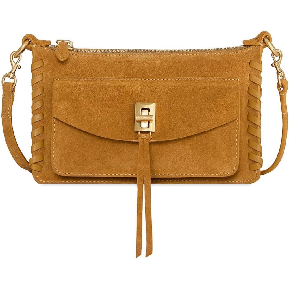 image:imageRebecca Minkoff Womens Darren Whipstitch Mini Top Zip Oro One Size One Size