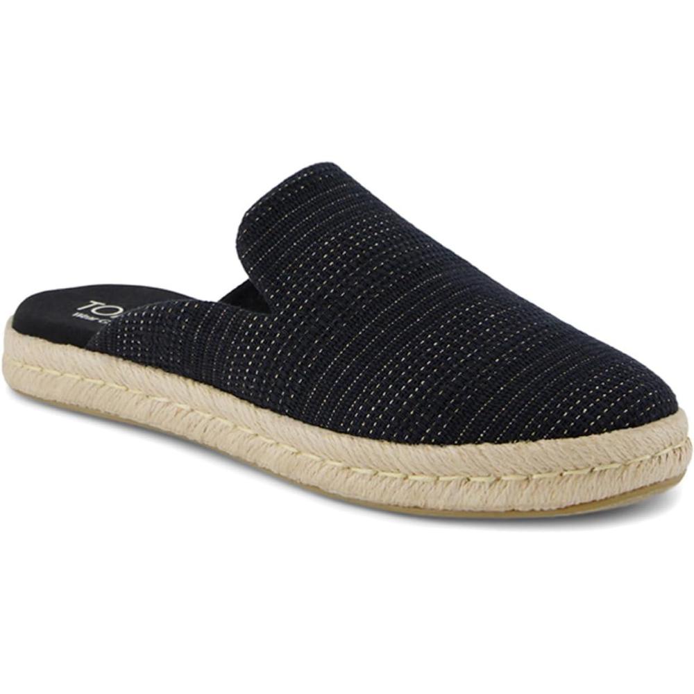 image:imageToms Womens Santiago MuleBlack Metallic Linen Stripe