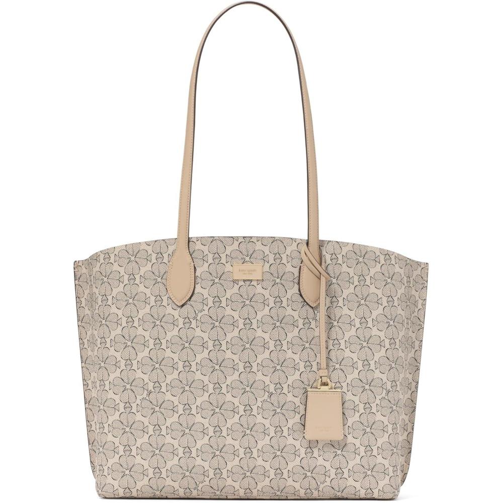 image:imagekate spade new york Suite Crossgrain Leather Large Work Tote BagNeutral Multi Spade Flower Jaquard
