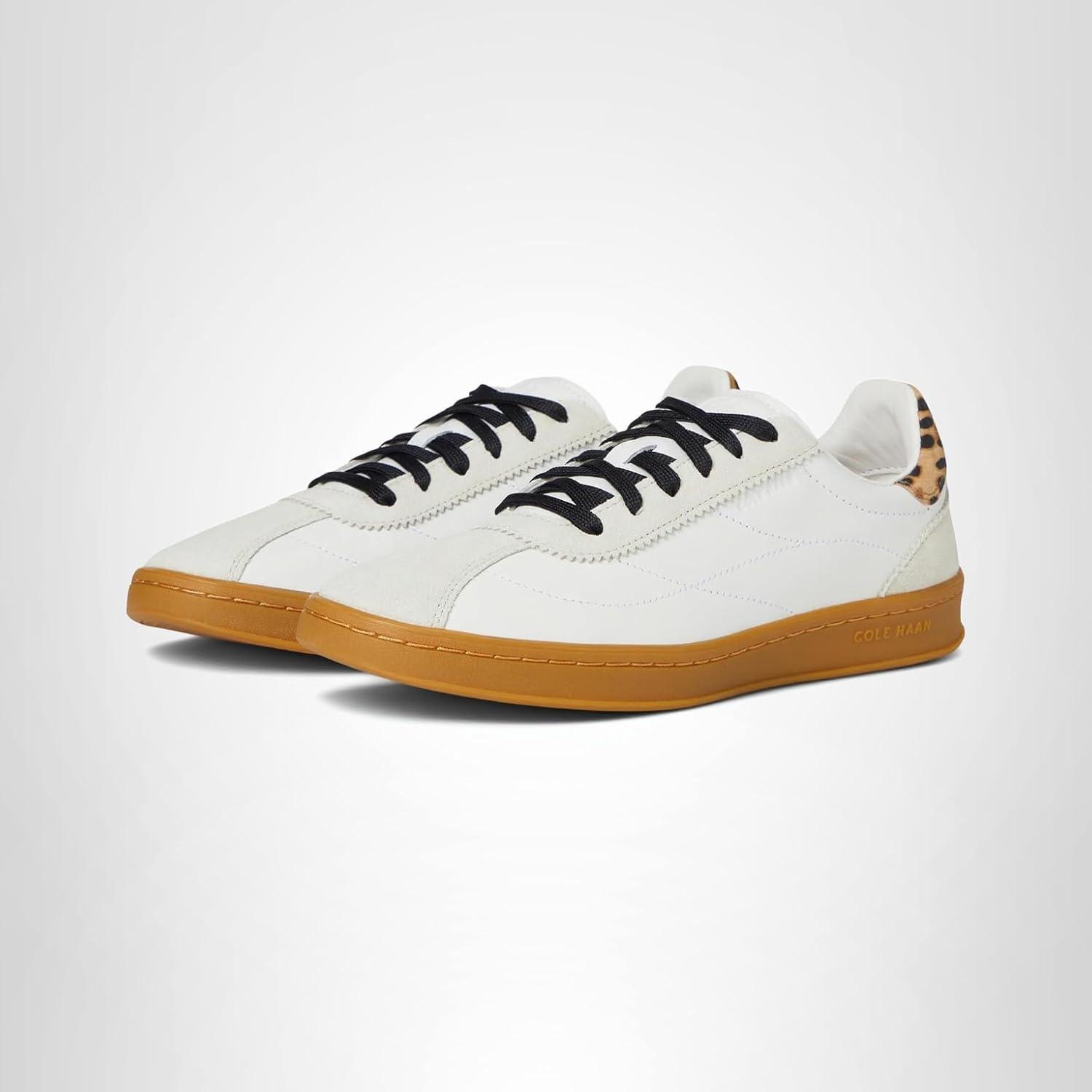 image:imageCole Haan Womens Grand Crosscourt BrynnWhiteSilver Birch SuedeLeopard SuedeGum