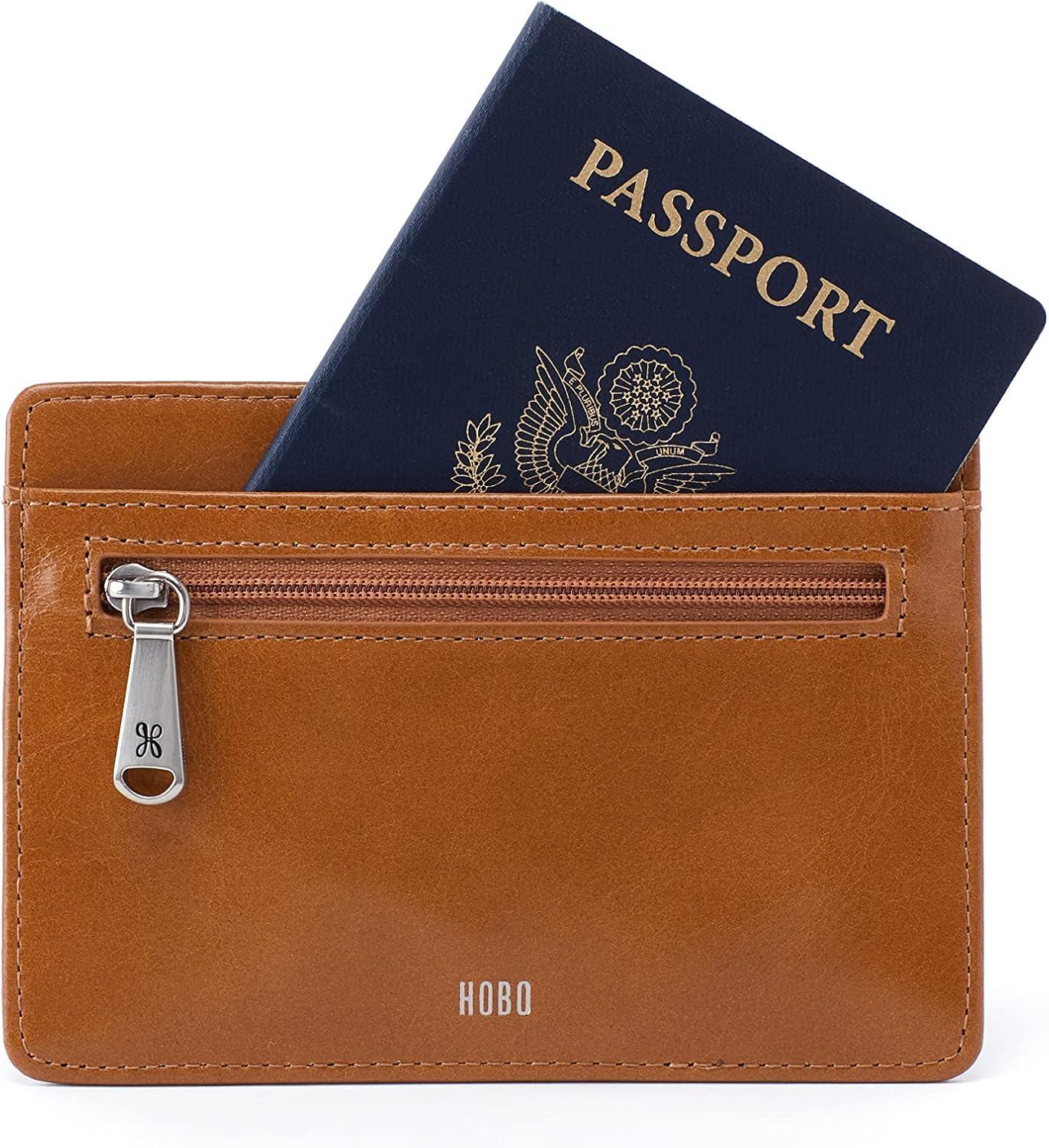 image:imageHOBO Euro Slide Leather Wallet with Passport Holder for Travel Card and Cash Organizer and Zipper Pocket NaturalTRUFFLE