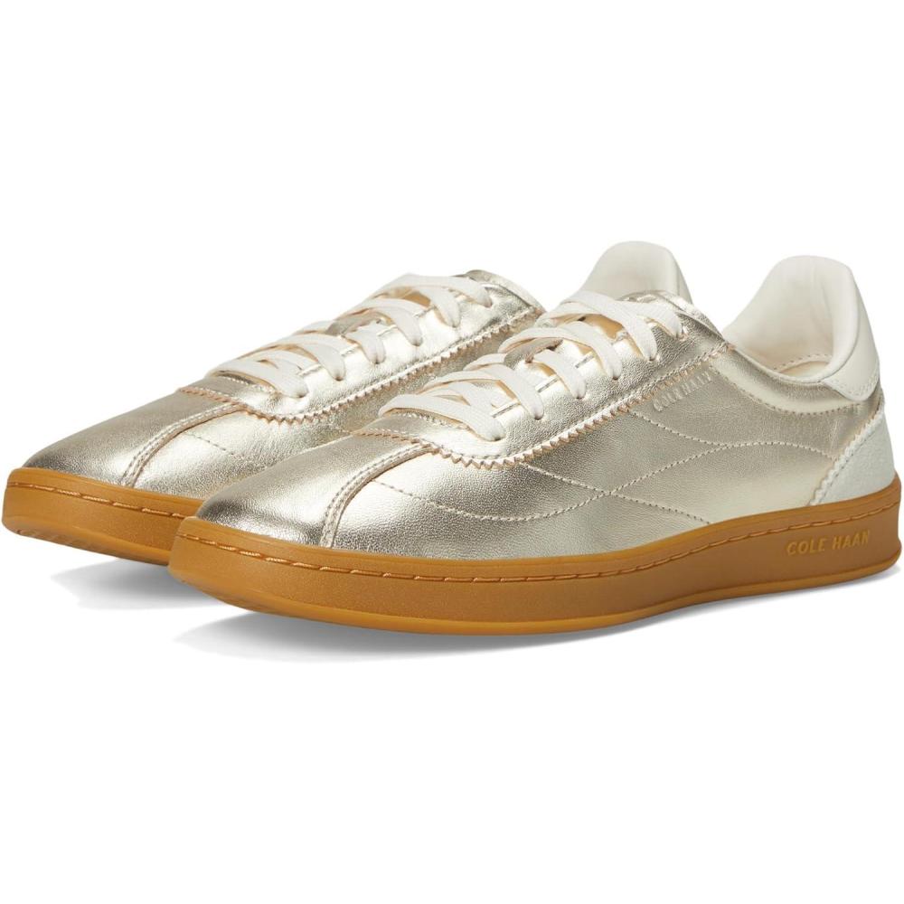 image:imageCole Haan Womens Grand Crosscourt BrynnSoft Gold MetallicSilver Birch SuedeIvoryGum