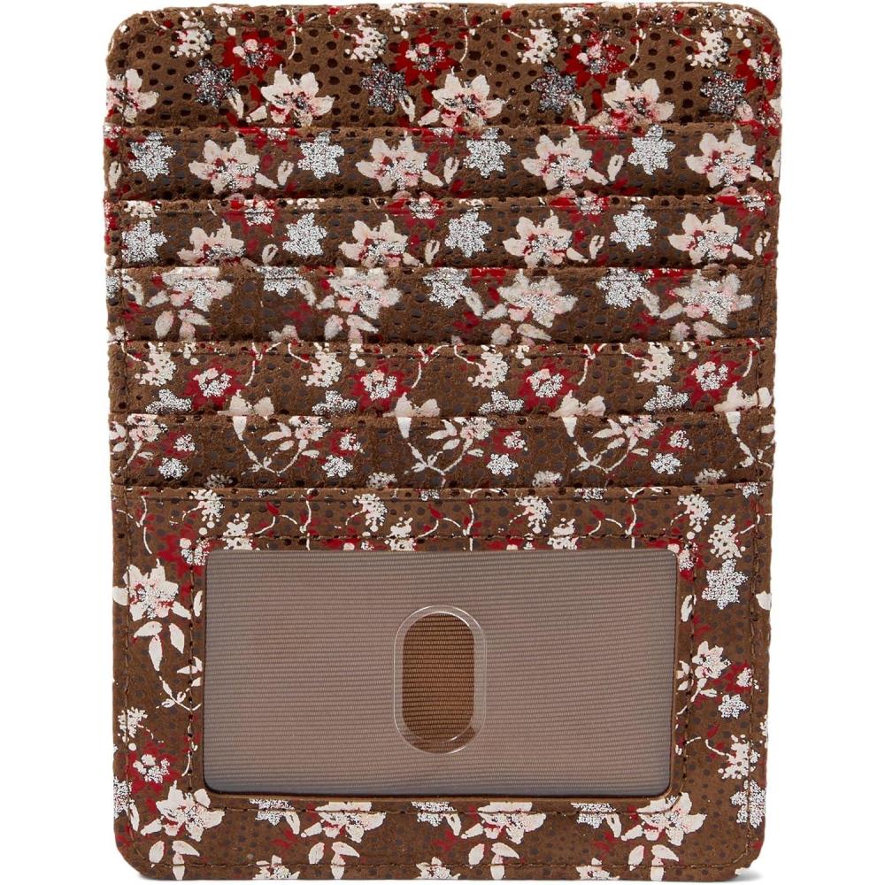 image:imageHOBO Euro Slide Leather Wallet with Passport Holder for Travel Card and Cash Organizer and Zipper Pocket NaturalDitzy Print
