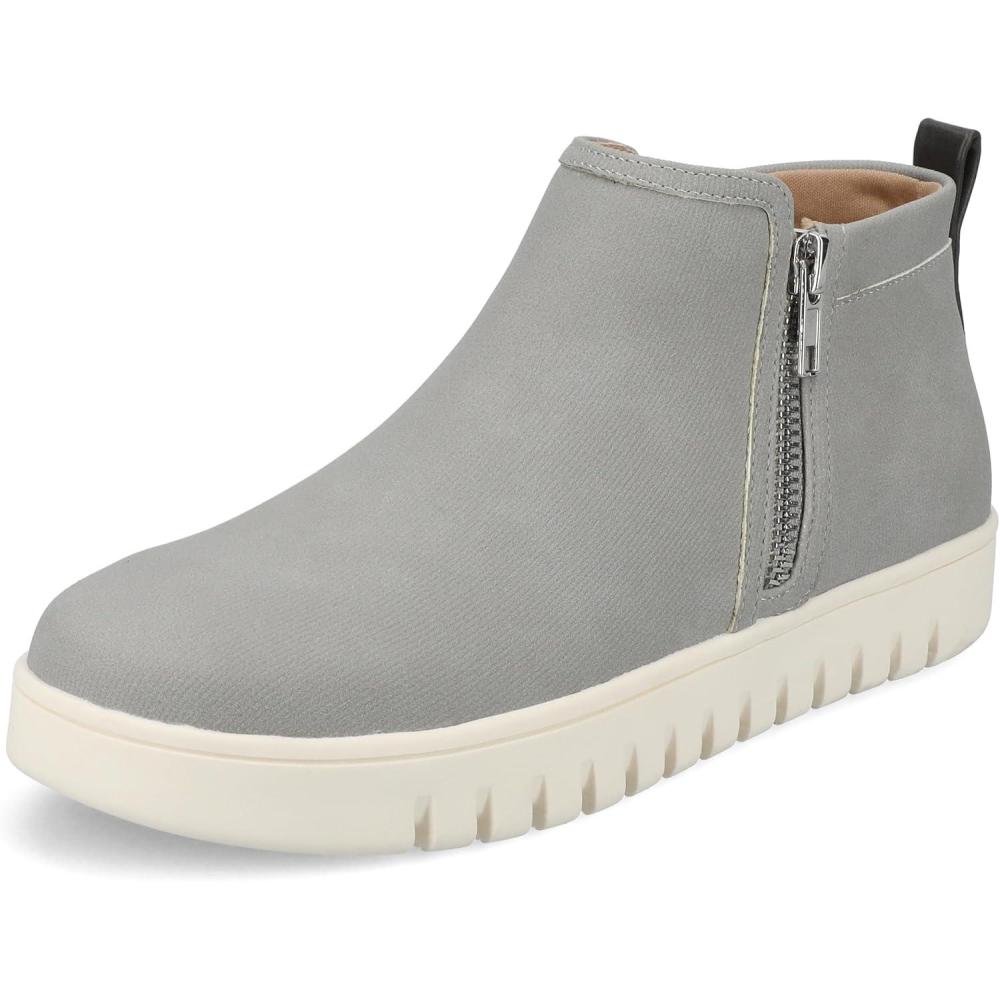 image:imageJournee Collection Womens Alita Zippered Ankle Sneaker BootiesGrey