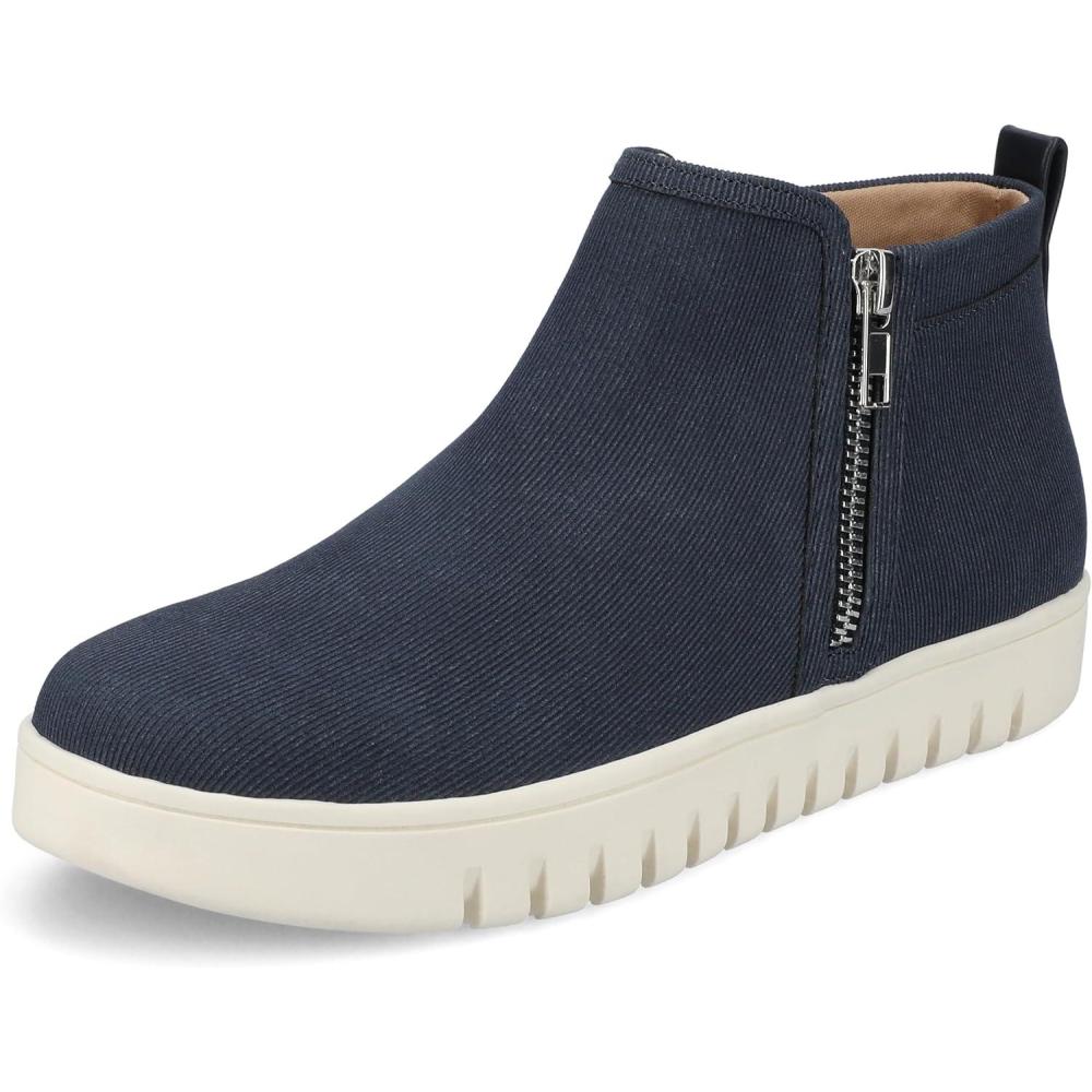 image:imageJournee Collection Womens Alita Zippered Ankle Sneaker BootiesNavy