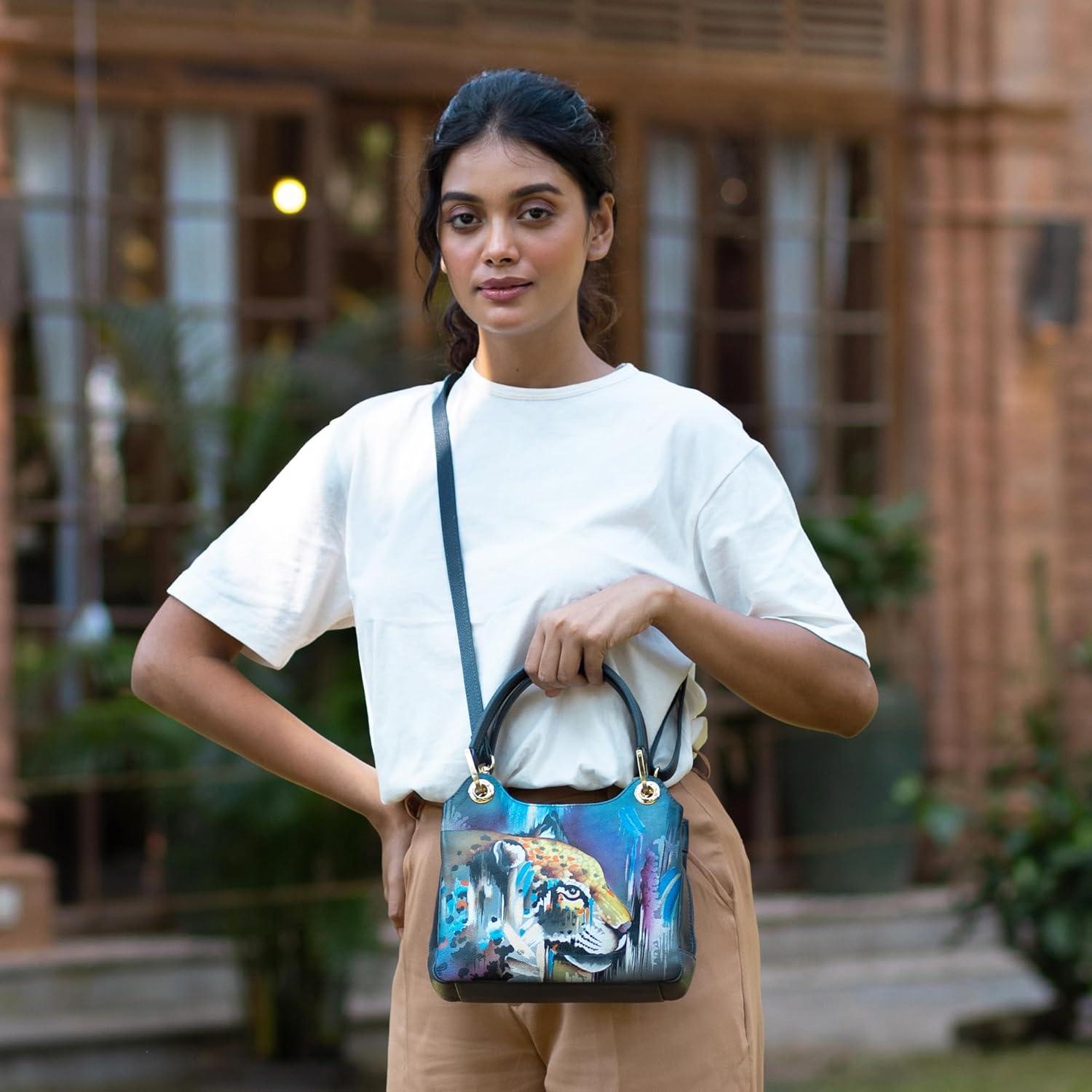 image:imageAnuschka Satchel with Crossbody Strap708Abstract Leopard