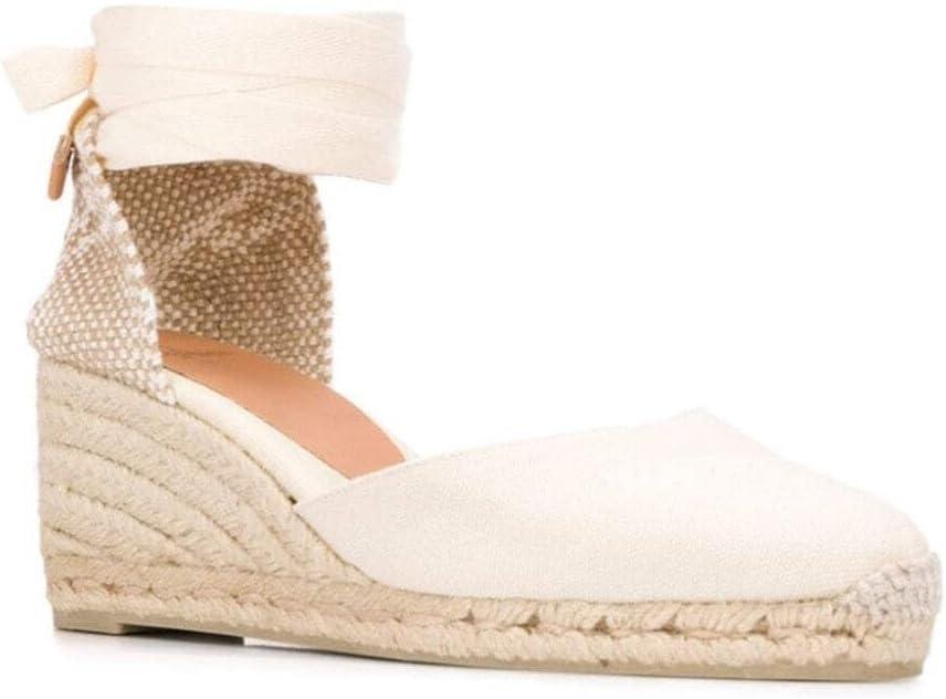 image:imageCastaer Espadrille with Wedge Carina Made in Canvas 7 cm WomanIvory Ivory 203