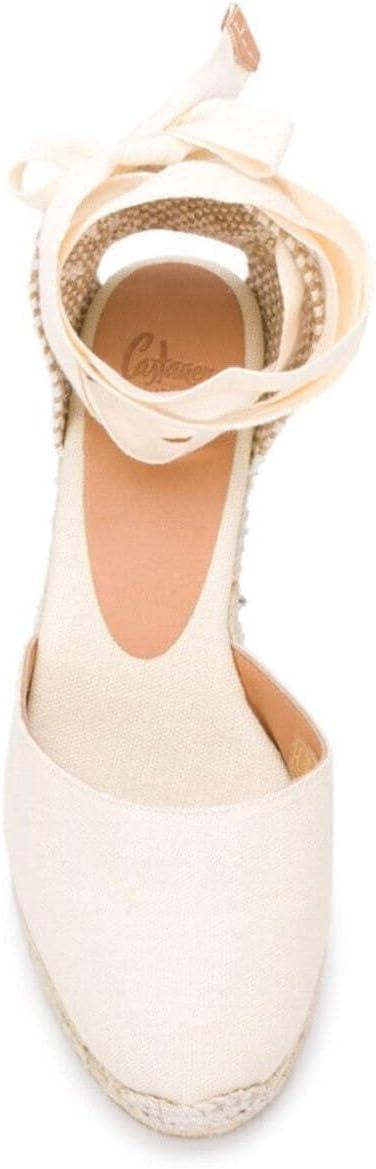 image:imageCastaer Espadrille with Wedge Carina Made in Canvas 7 cm WomanIvory Ivory 203