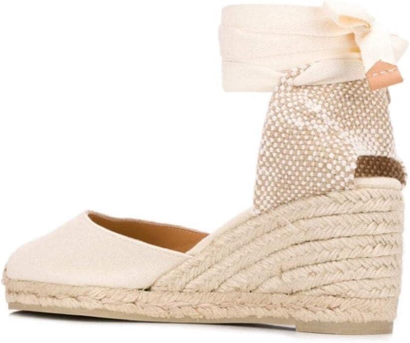 image:imageCastaer Espadrille with Wedge Carina Made in Canvas 7 cm WomanIvory Ivory 203