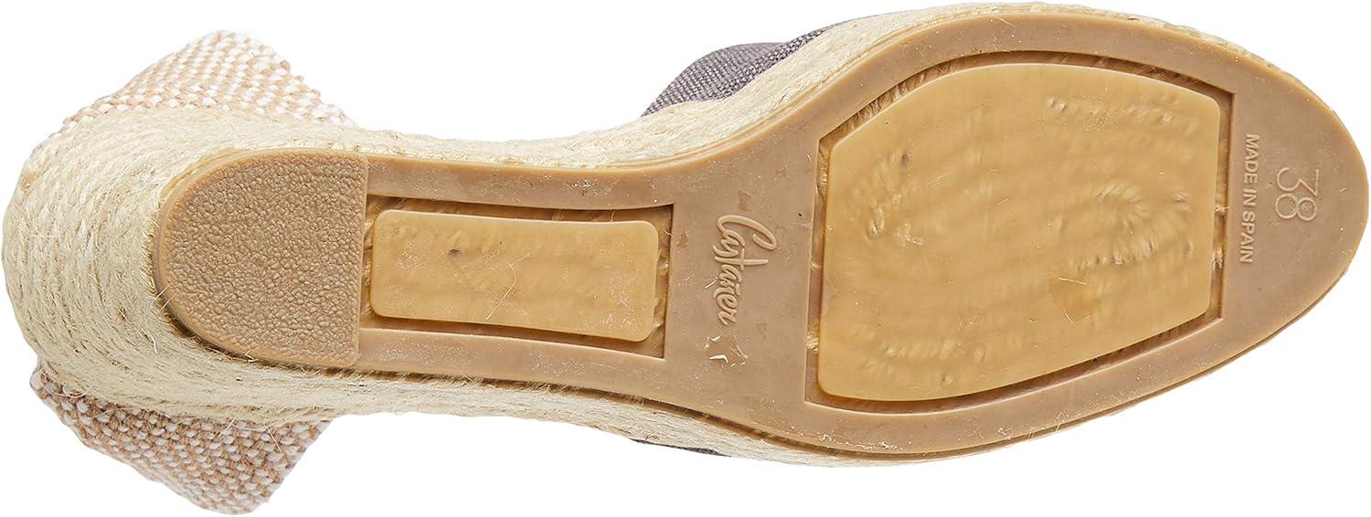 image:imageCastaer Womens Espadrille Heel Chiara Ecru Embossed in RASE with Bow Closure and Height of 11 cm Size 39Charcoal
