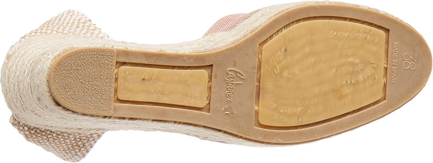 image:imageCastaer Womens Espadrille Heel Chiara Ecru Embossed in RASE with Bow Closure and Height of 11 cm Size 39Dusty Pink