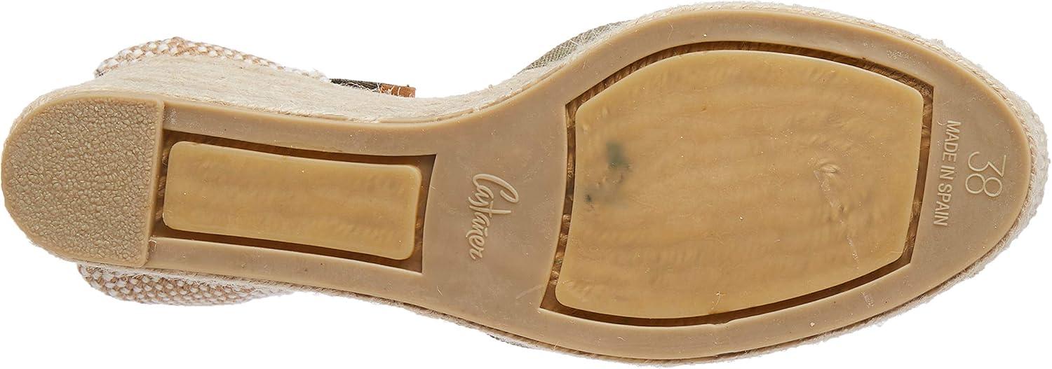 image:imageCastaer Womens Espadrille Heel Chiara Ecru Embossed in RASE with Bow Closure and Height of 11 cm Size 39Olive
