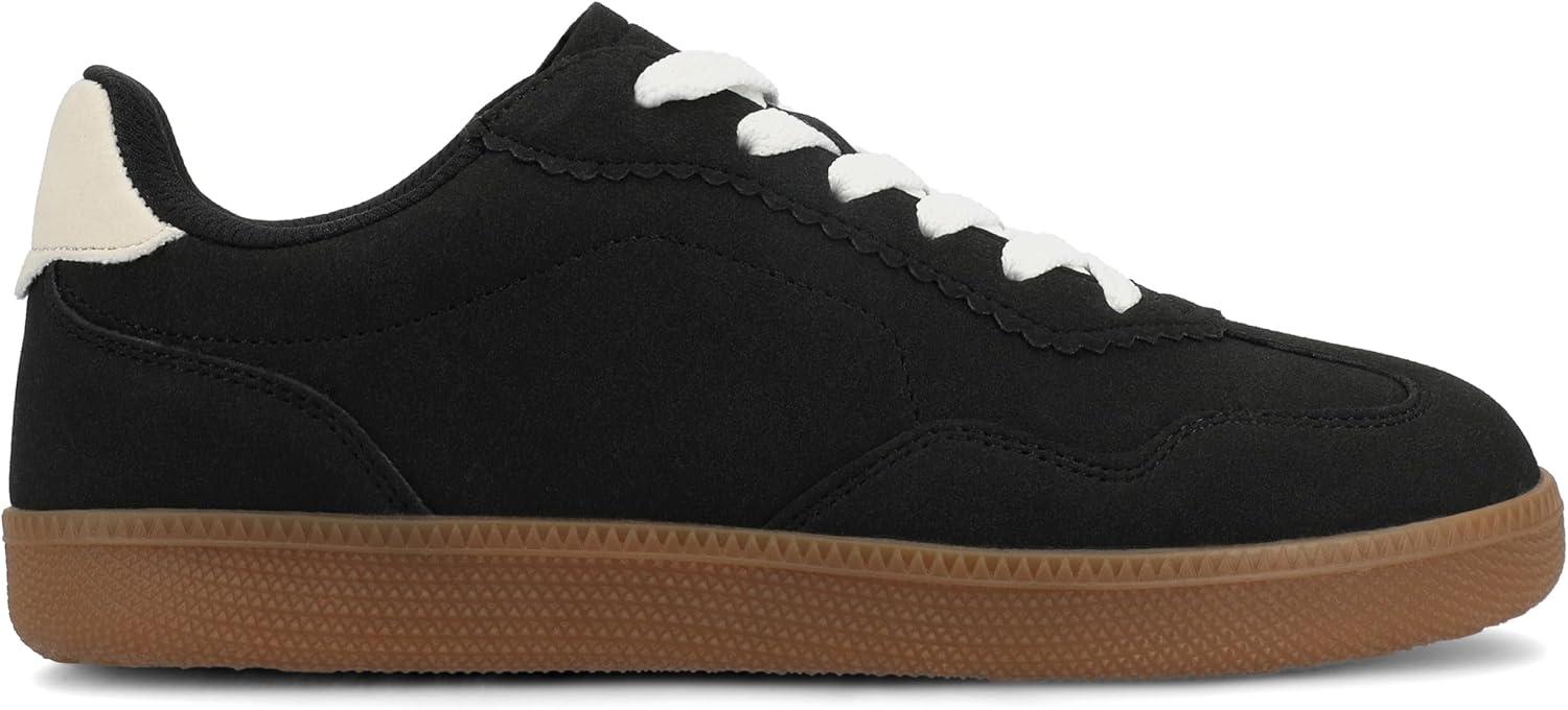 image:imageJournee Womens Cushioned footbeds Lummie Casual Sneaker Walking Shoe Round Toe Faux Leather lace upBlack
