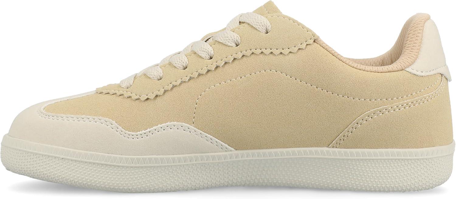 image:imageJournee Womens Cushioned footbeds Lummie Casual Sneaker Walking Shoe Round Toe Faux Leather lace upTan