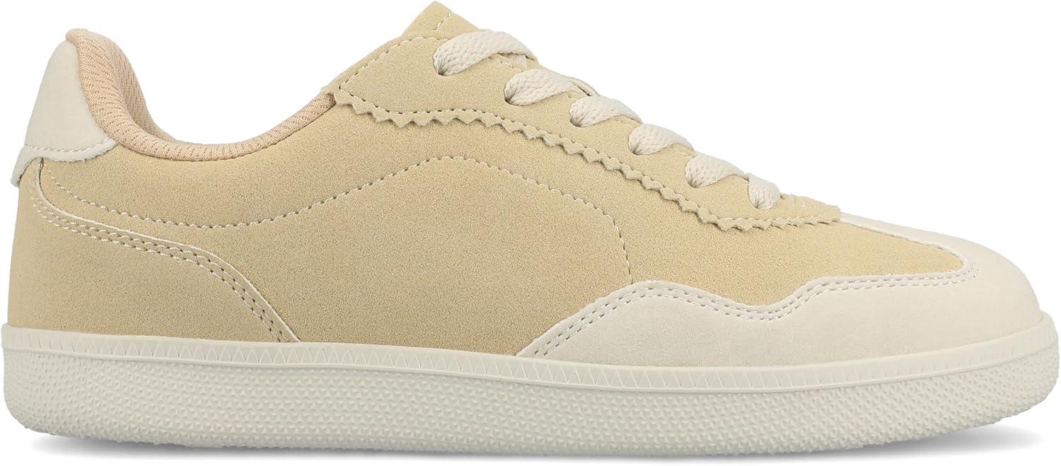 image:imageJournee Womens Cushioned footbeds Lummie Casual Sneaker Walking Shoe Round Toe Faux Leather lace upTan
