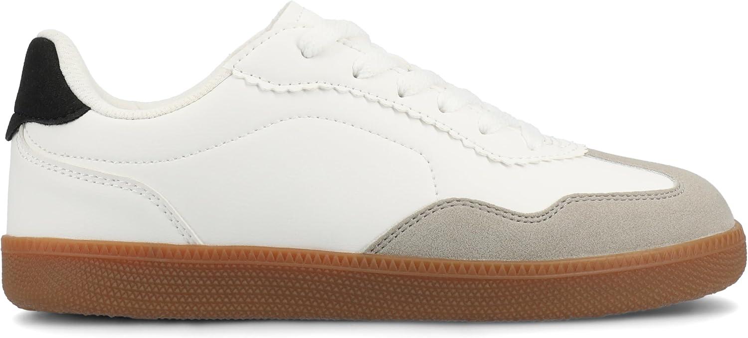 image:imageJournee Womens Cushioned footbeds Lummie Casual Sneaker Walking Shoe Round Toe Faux Leather lace upWhite