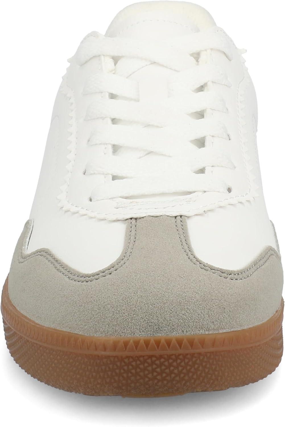 image:imageJournee Womens Cushioned footbeds Lummie Casual Sneaker Walking Shoe Round Toe Faux Leather lace upWhite