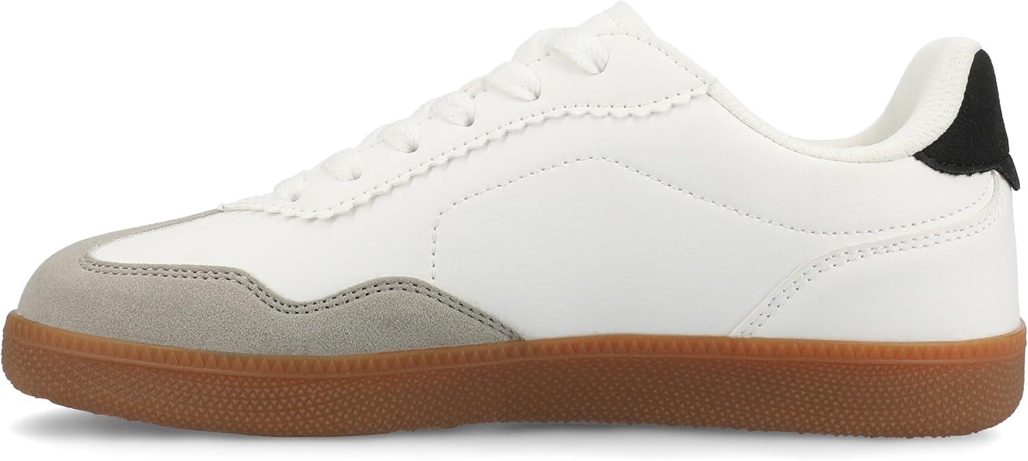 image:imageJournee Womens Cushioned footbeds Lummie Casual Sneaker Walking Shoe Round Toe Faux Leather lace upWhite