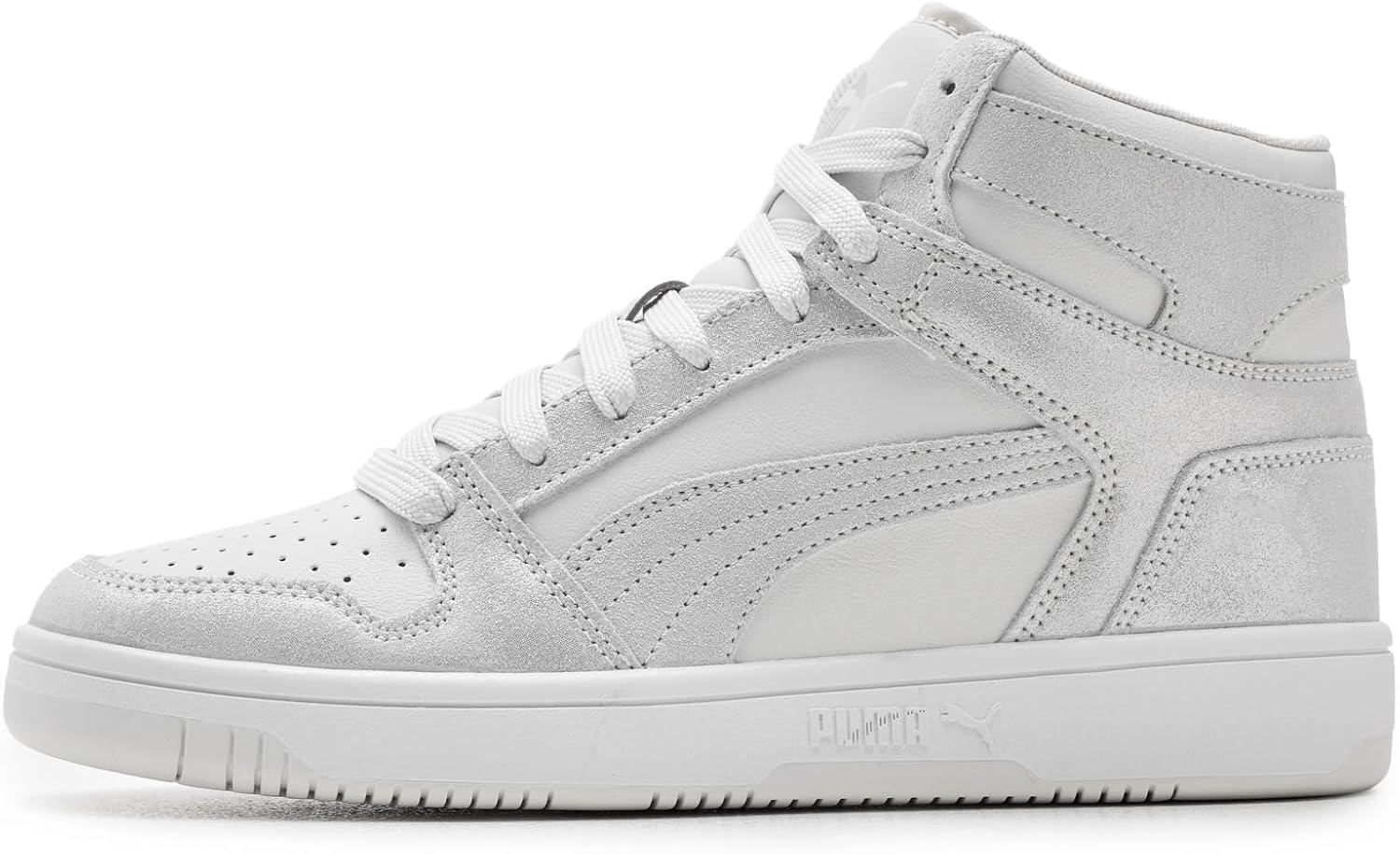 image:imagePuma Womens Rebound Layup Luster Mid ShoesFeather GraySilver MistPuma Silver
