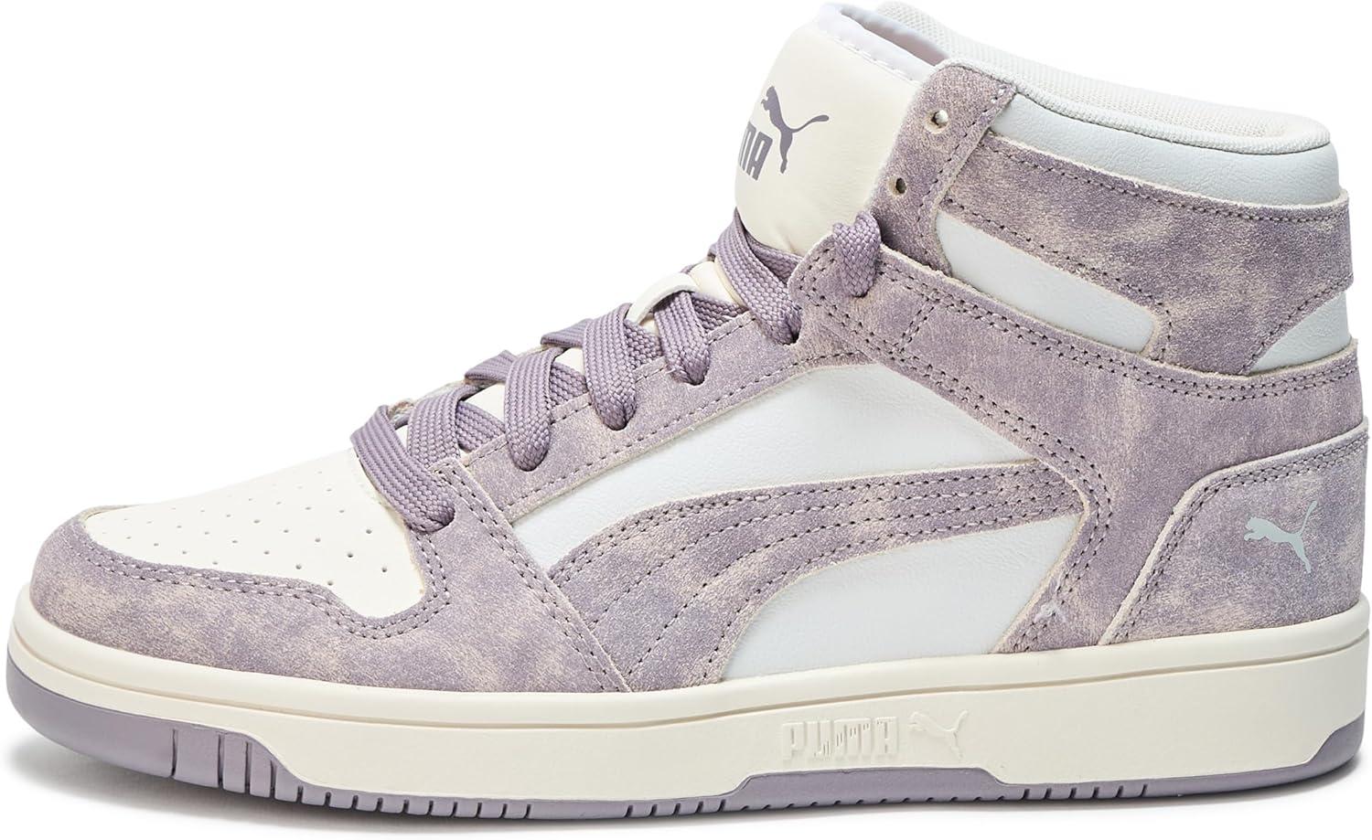 image:imagePuma Womens Rebound Layup Luster Mid ShoesFeather Grayplum Jamwarm White Ah25