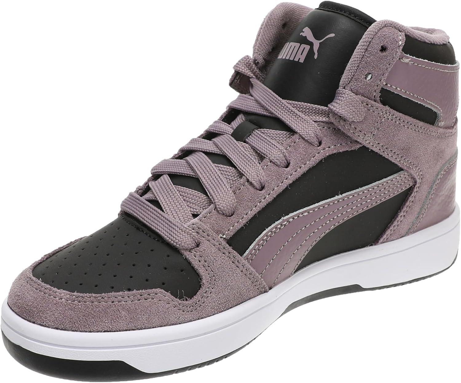 image:imagePuma Womens Rebound Layup Luster Mid ShoesPuma BlackPlum Jam