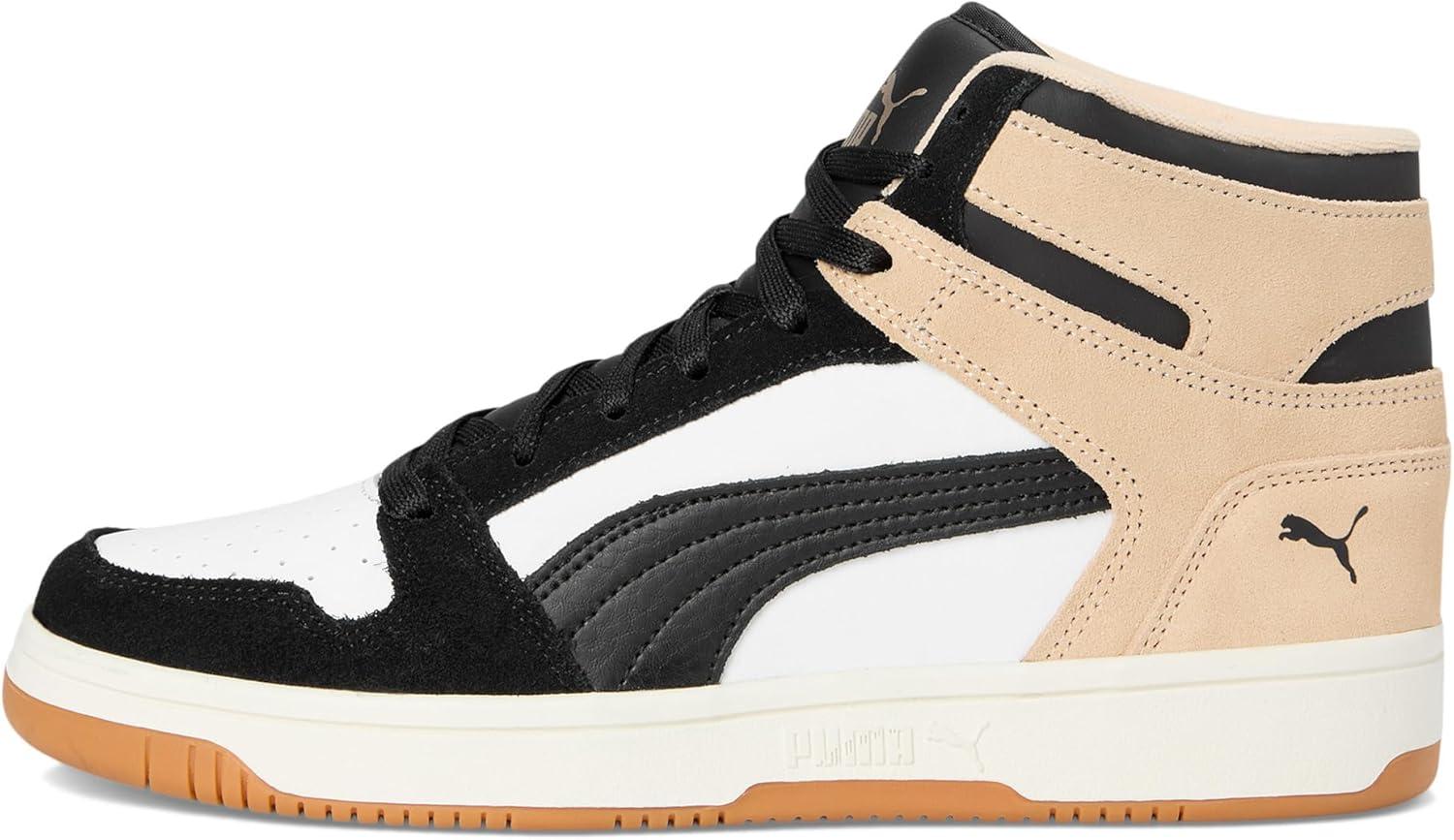image:imagePuma Womens Rebound Layup Luster Mid ShoesPuma WhitePuma BlackCashew