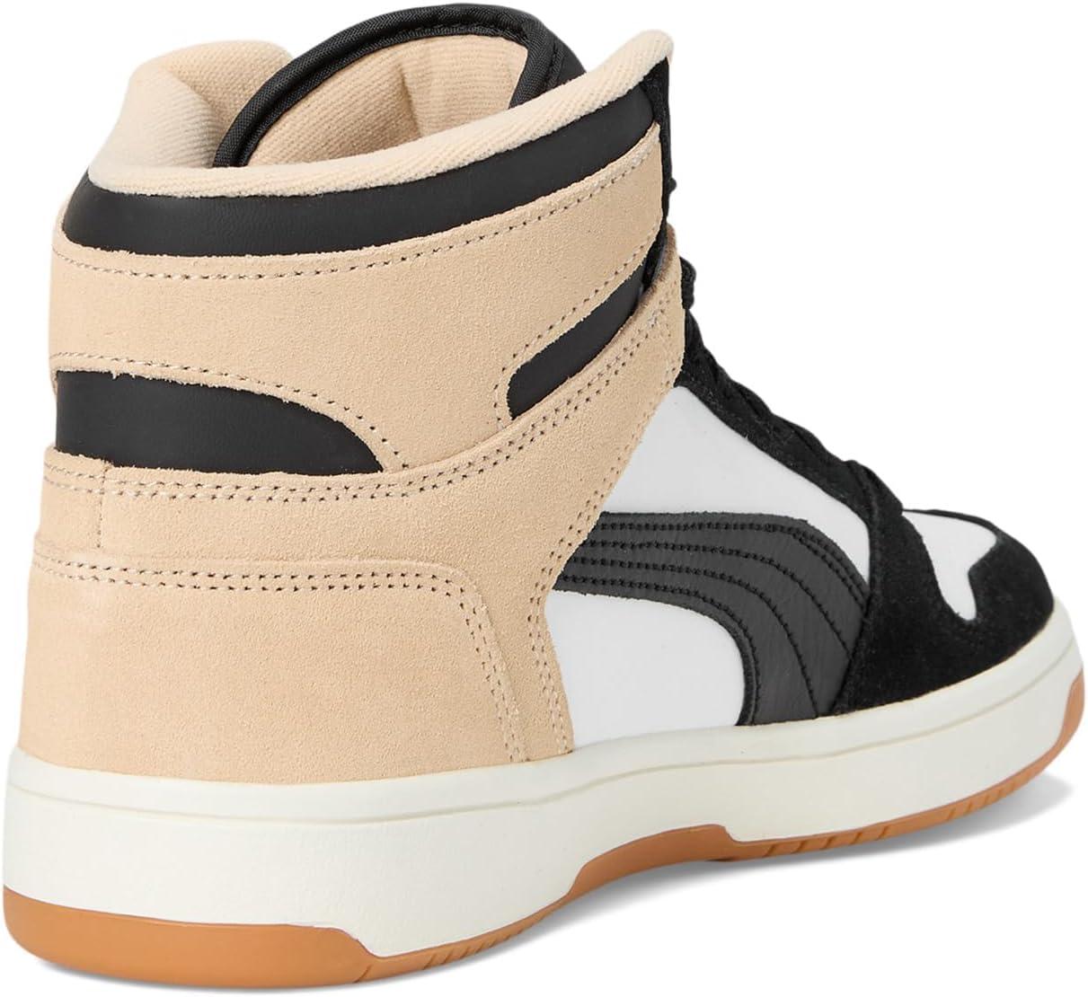 image:imagePuma Womens Rebound Layup Luster Mid ShoesPuma WhitePuma BlackCashew