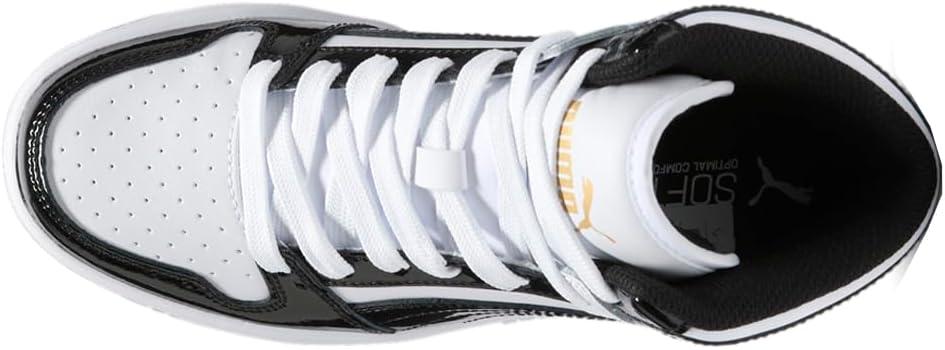 image:imagePuma Womens Rebound Layup Luster Mid ShoesPuma WhitePuma BlackPuma Team Gold