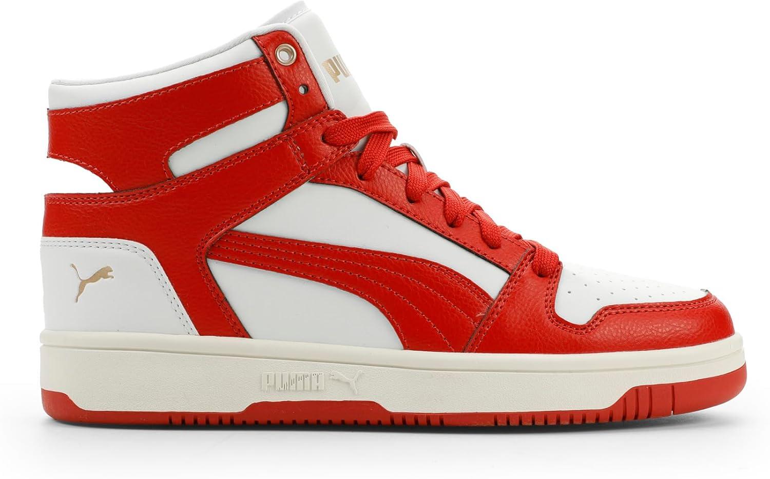 image:imagePuma Womens Rebound Layup Luster Mid ShoesPuma Whitecandy Applepuma Gold