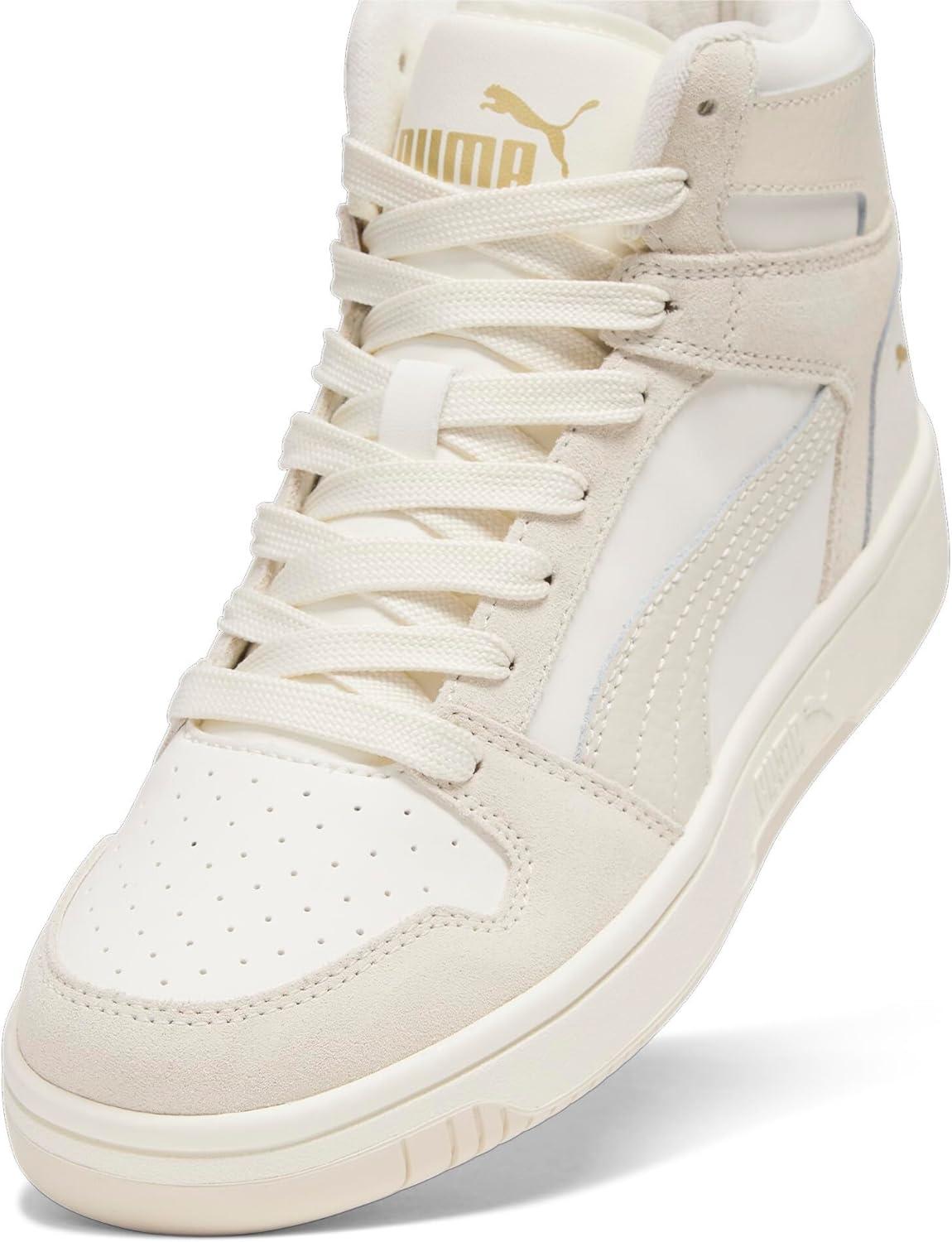 image:imagePuma Womens Rebound Layup Luster Mid ShoesWarm Whitealpine Snowsugared Almond