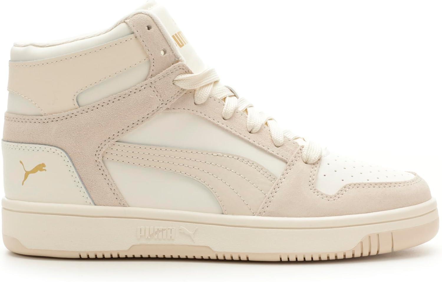image:imagePuma Womens Rebound Layup Luster Mid ShoesWarm Whitealpine Snowsugared Almond