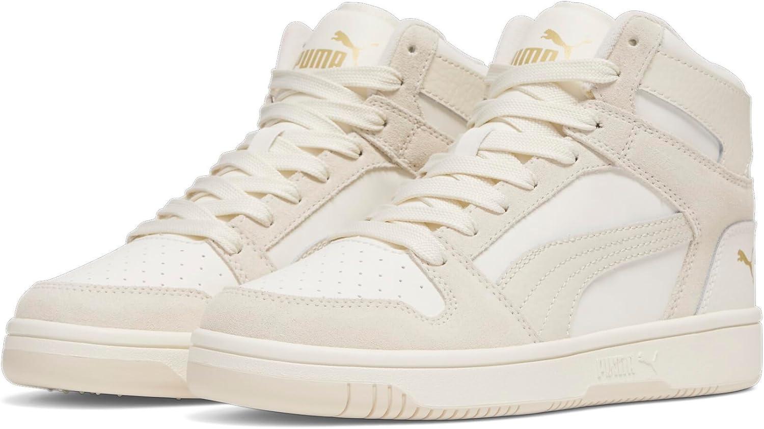 image:imagePuma Womens Rebound Layup Luster Mid ShoesWarm Whitealpine Snowsugared Almond