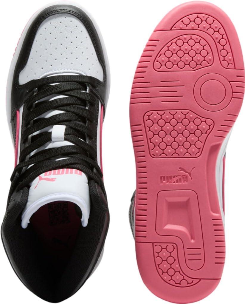 image:imagePuma Womens Rebound Layup Luster Mid ShoesWhiteBlackMagic Rose