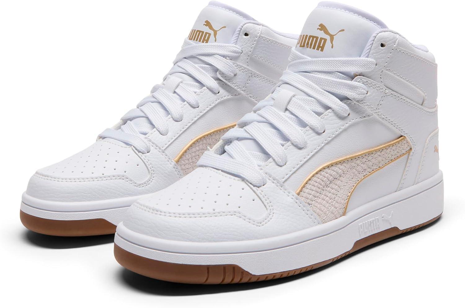 image:imagePuma Womens Rebound Layup Luster Mid ShoesWhitegold Ah25