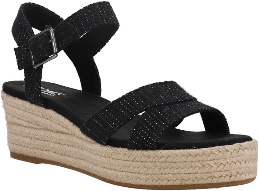 image:imageTOMS Womens Audrey Ankle Strap Platform Wedge SandalBlack