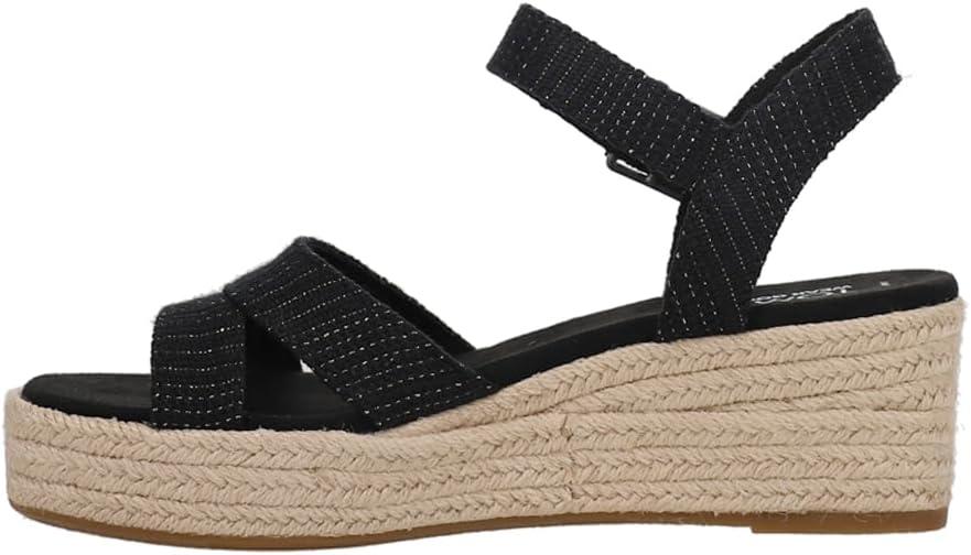 image:imageTOMS Womens Audrey Ankle Strap Platform Wedge SandalBlack