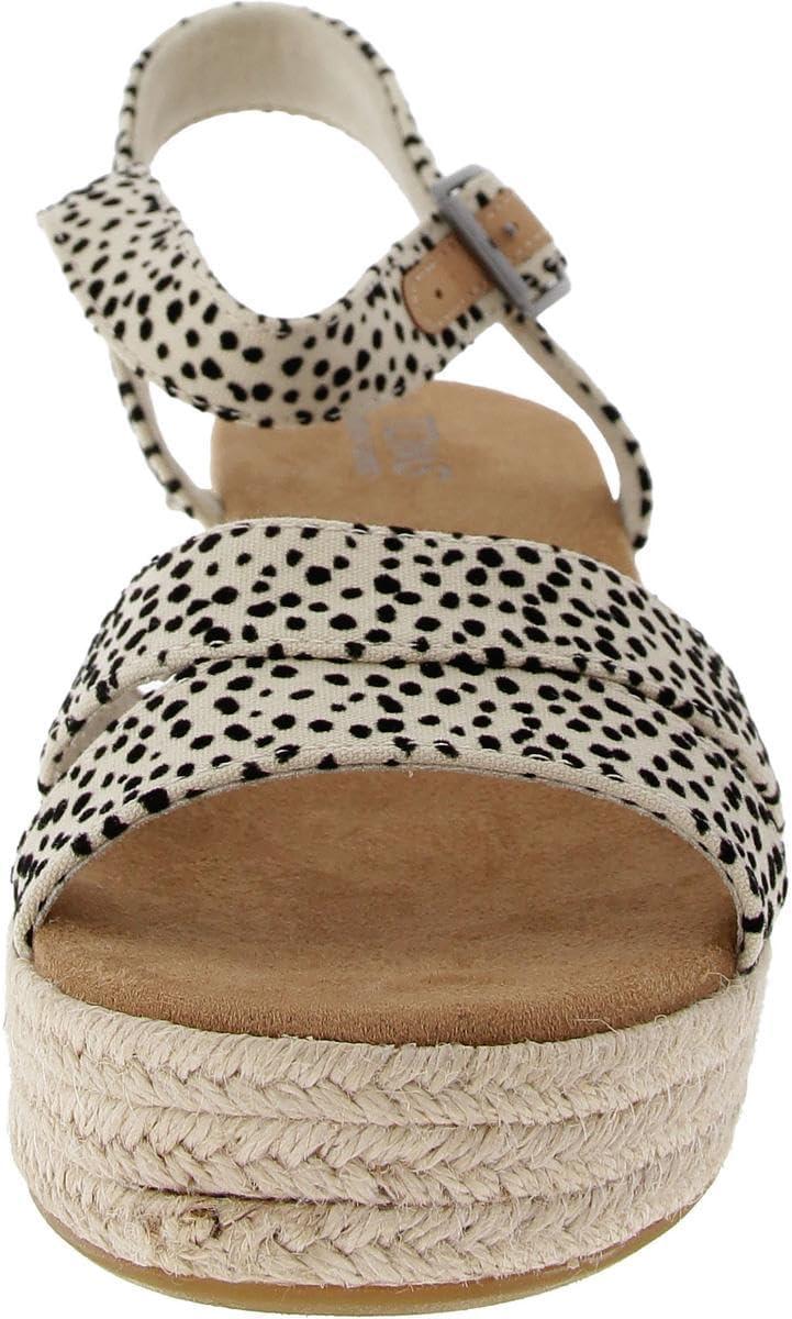 image:imageTOMS Womens Audrey Ankle Strap Platform Wedge SandalFog Flocked Mini Cheetah