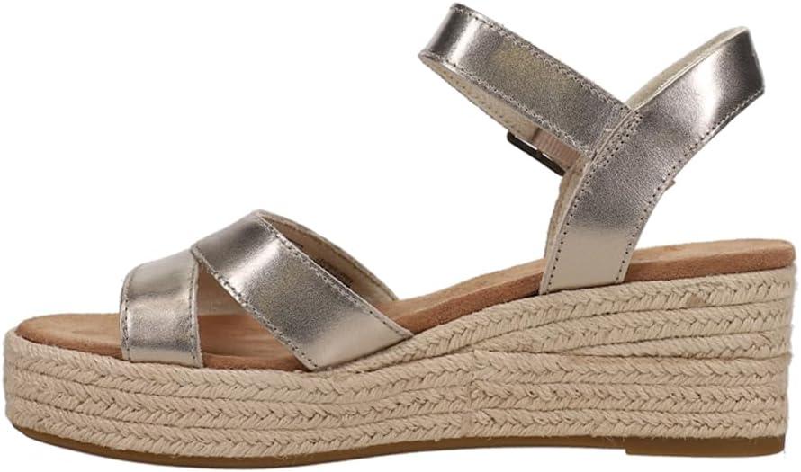 image:imageTOMS Womens Audrey Ankle Strap Platform Wedge SandalLight Gold
