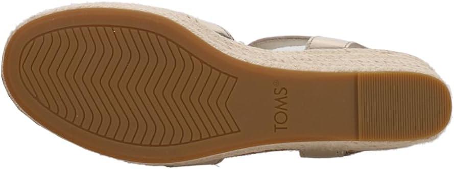 image:imageTOMS Womens Audrey Ankle Strap Platform Wedge SandalLight Gold
