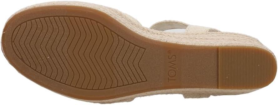 image:imageTOMS Womens Audrey Ankle Strap Platform Wedge SandalNatural Undyed Metallic Linen Stripe