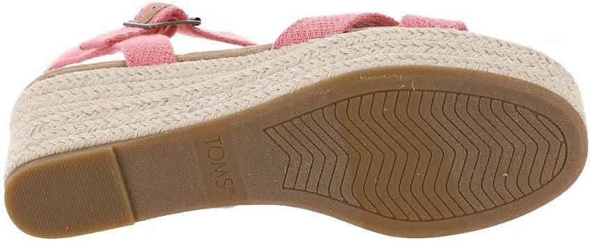 image:imageTOMS Womens Audrey Ankle Strap Platform Wedge SandalShell Pink Metallic Linen Stripe