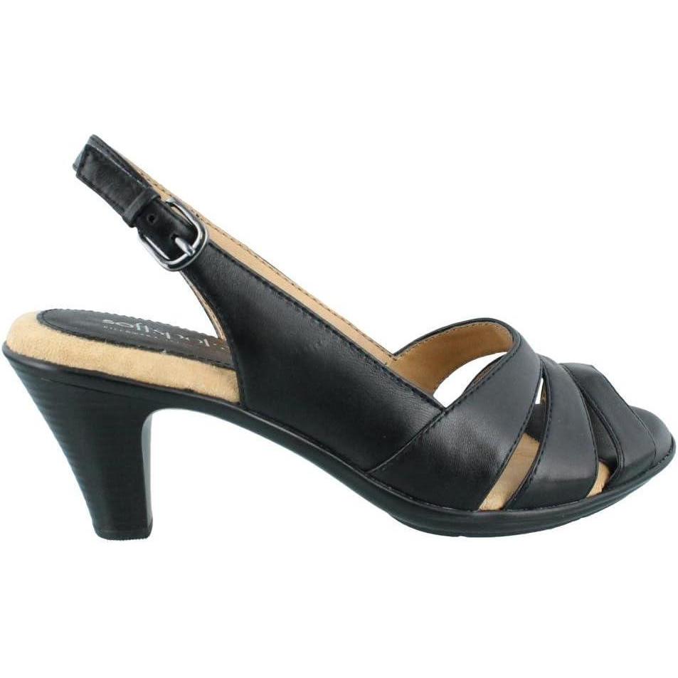 image:imageComfortiva Neima  Soft Spots Sandals for Women  Smooth Lining  Slingback Strap  HandPainted Sleek Heels Black Velvet Sheep Nappa 95 N AA