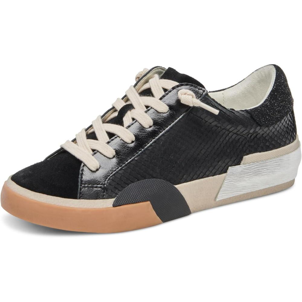 image:imageDolce Vita Womens Zina SneakerOnyx Embossed Leather