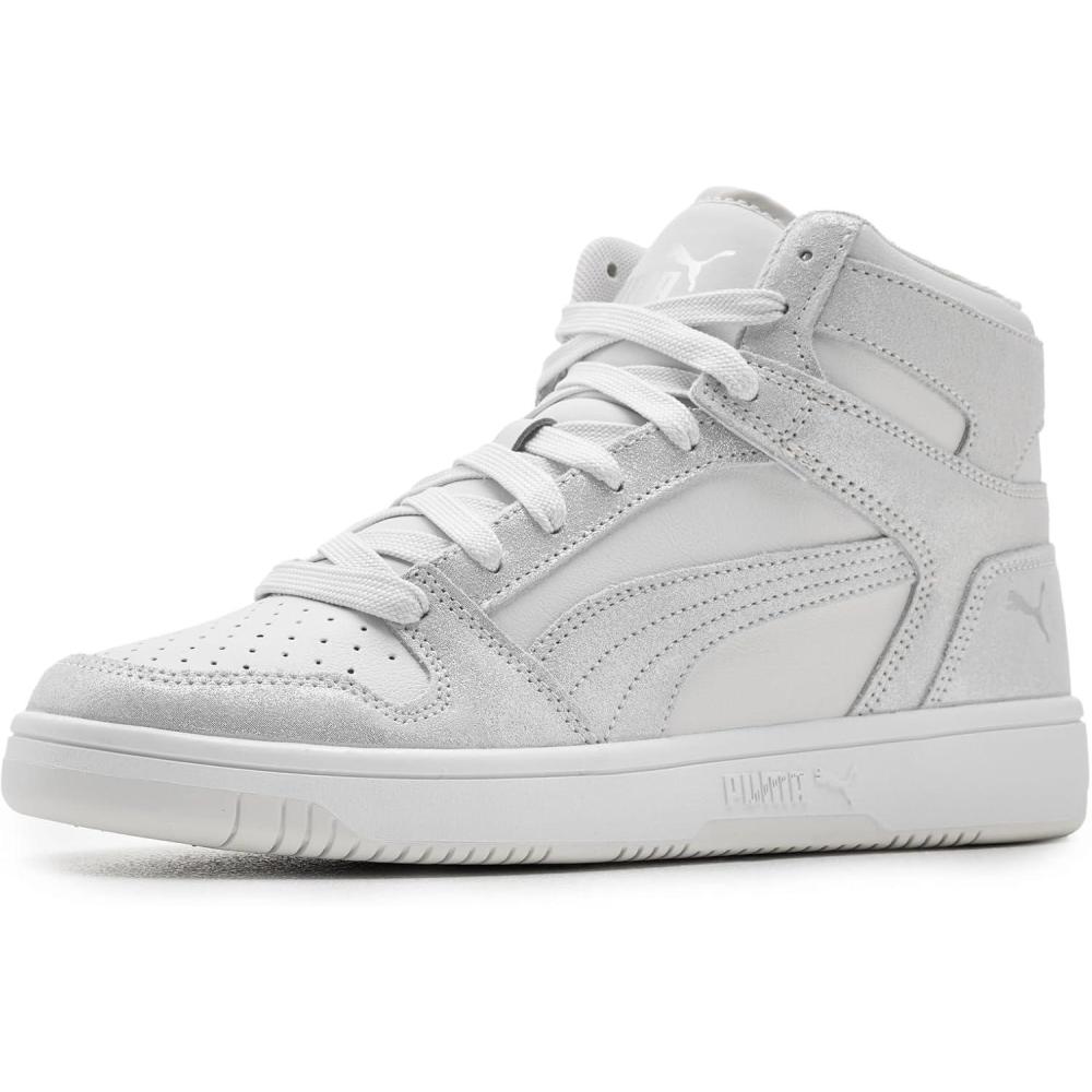 image:imagePuma Womens Rebound Layup Luster Mid ShoesFeather GraySilver MistPuma Silver