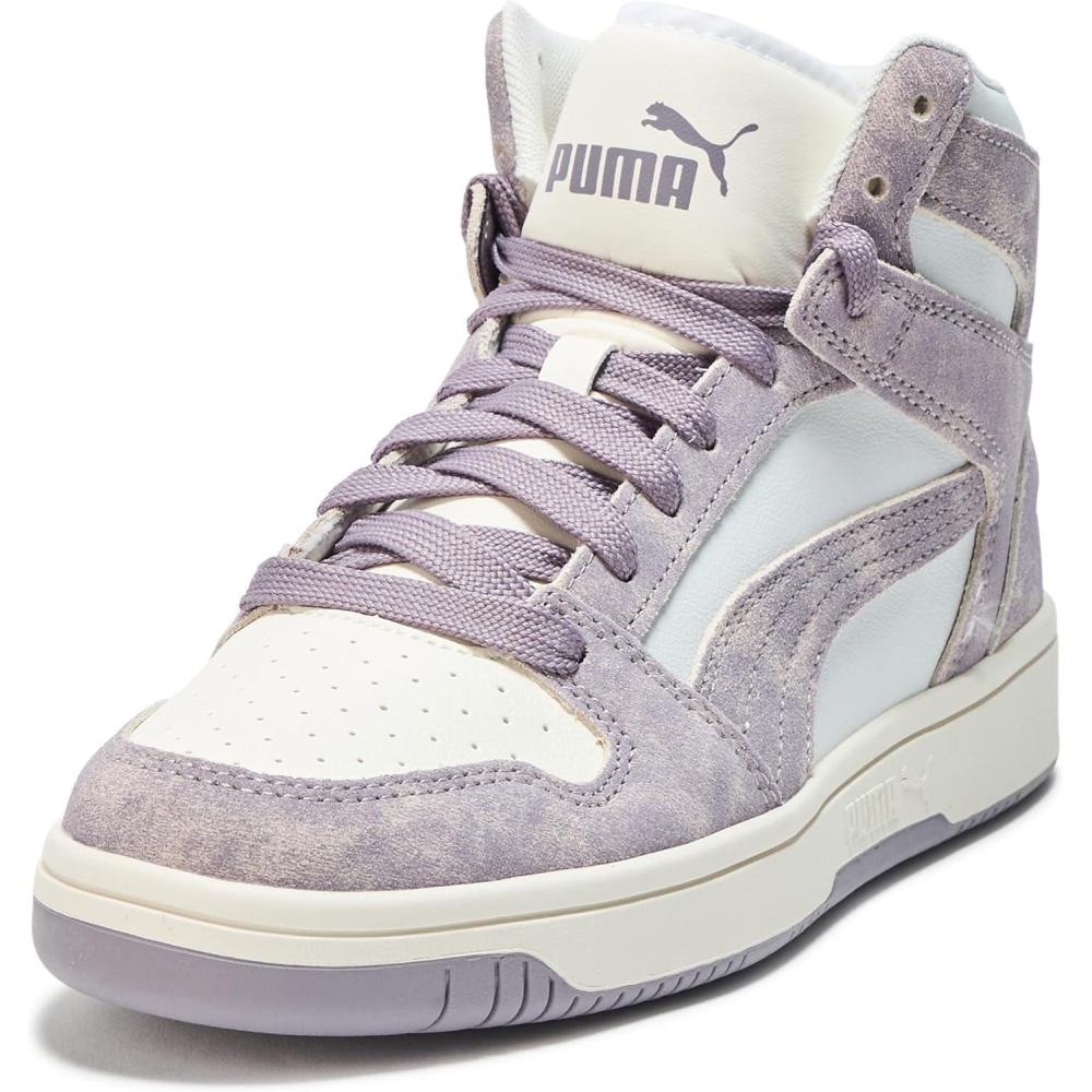 image:imagePuma Womens Rebound Layup Luster Mid ShoesFeather Grayplum Jamwarm White Ah25