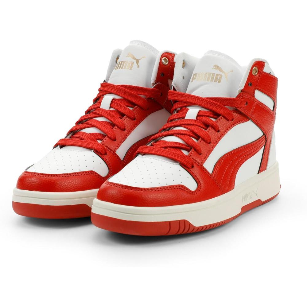 image:imagePuma Womens Rebound Layup Luster Mid ShoesPuma Whitecandy Applepuma Gold
